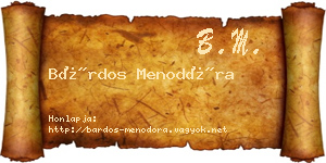 Bárdos Menodóra névjegykártya